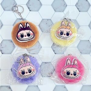 Fuzzy Monster Compact Mirror Keychain -Pick One